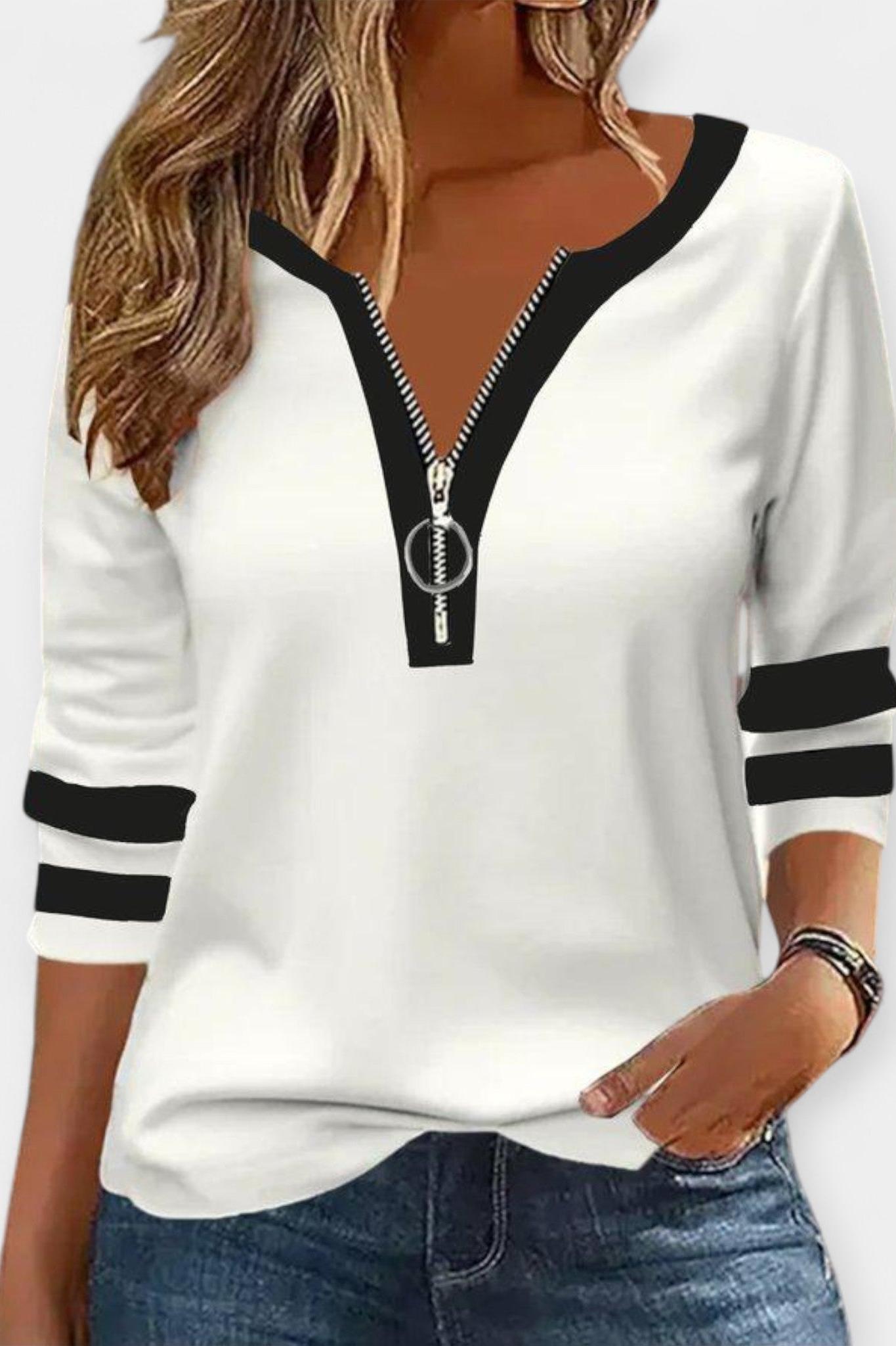 Ida | Pitkähihainen paita vetoketjulla