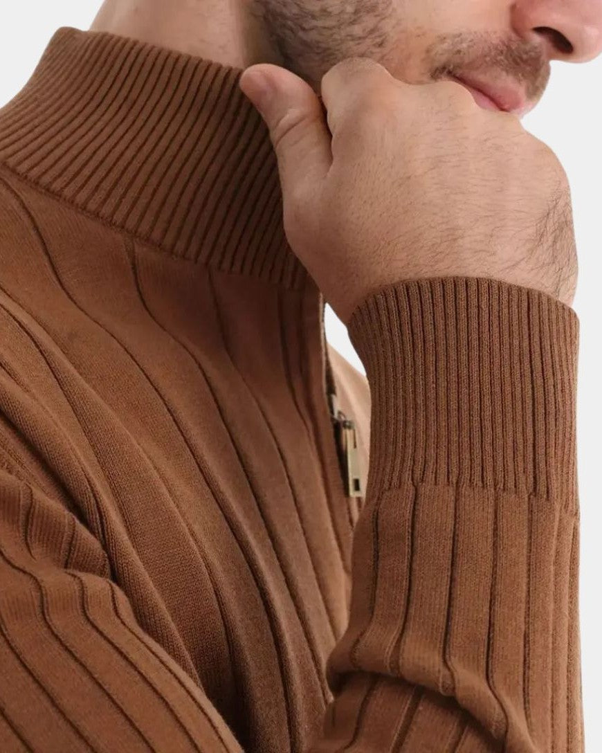 Mikkel™ | Puuvillaneule, jossa on puolivetoketju