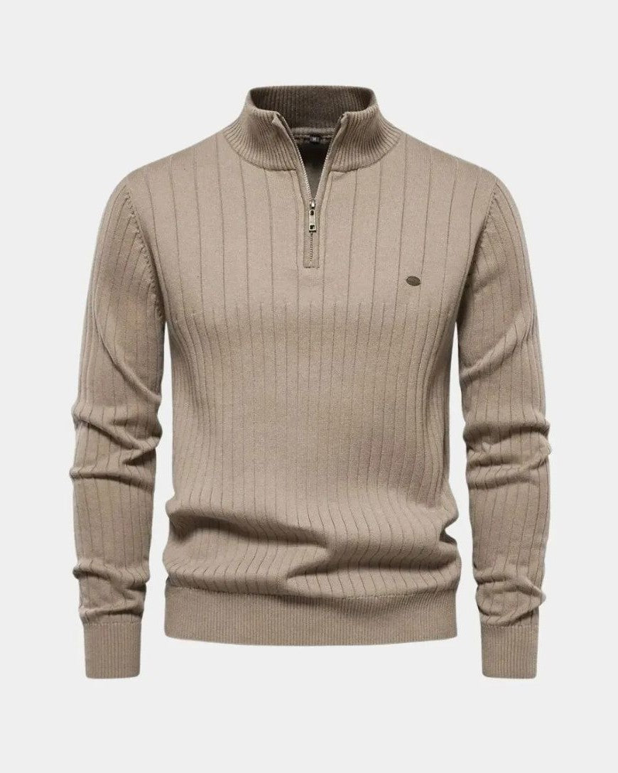 Mikkel™ | Puuvillaneule, jossa on puolivetoketju