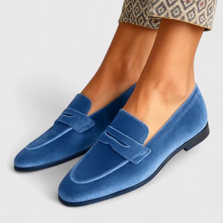 Olivia | Siniset samettiset loafersit
