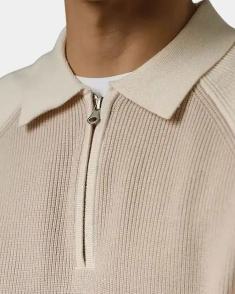 Peter™ | Vetoketjullinen collegepaita ja raglanhihat