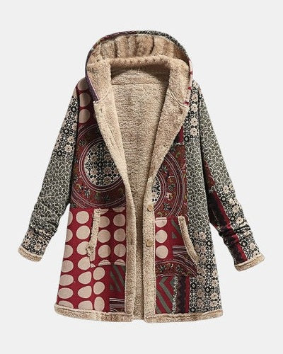 Scarlet | Sherpa Geometrinen Takki Bourgogne