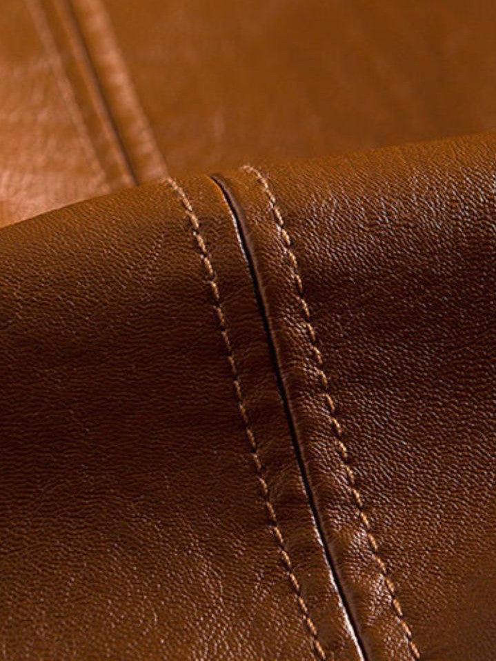 Jonas™ | Nahkatakki Karamellinvärinen