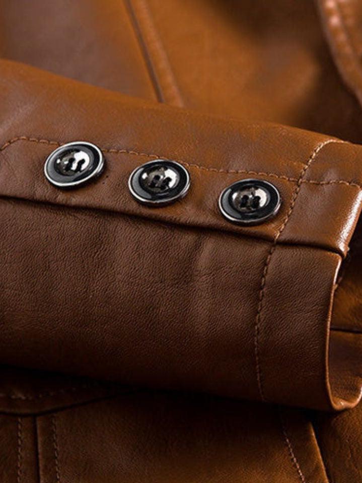 Jonas™ | Nahkatakki Karamellinvärinen