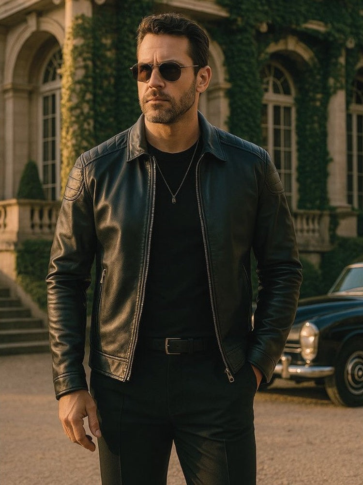 Luca™ | Ristikkäin Leikattu Nahkatakki