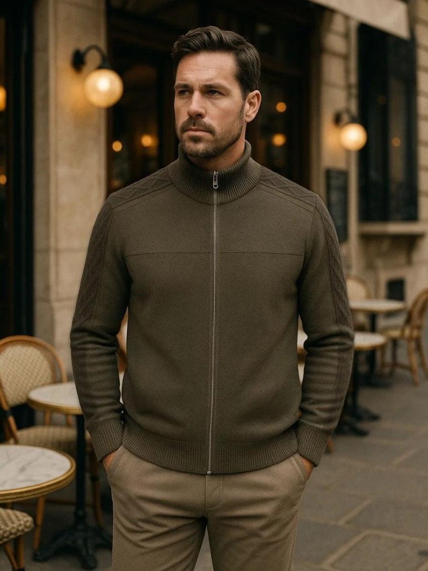 Magnus™ | Korkeakauluksinen Cashmere-neule vetoketjulla