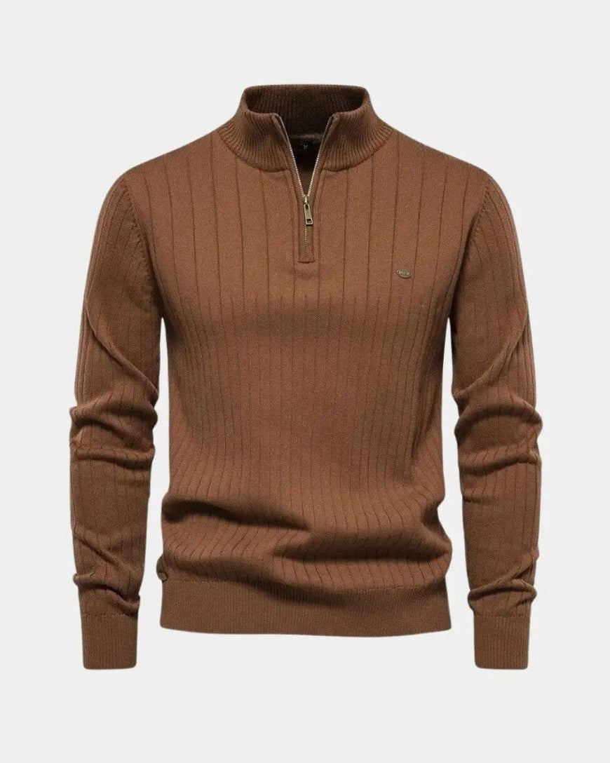 Mikkel™ | Puuvillaneule, jossa on puolivetoketju