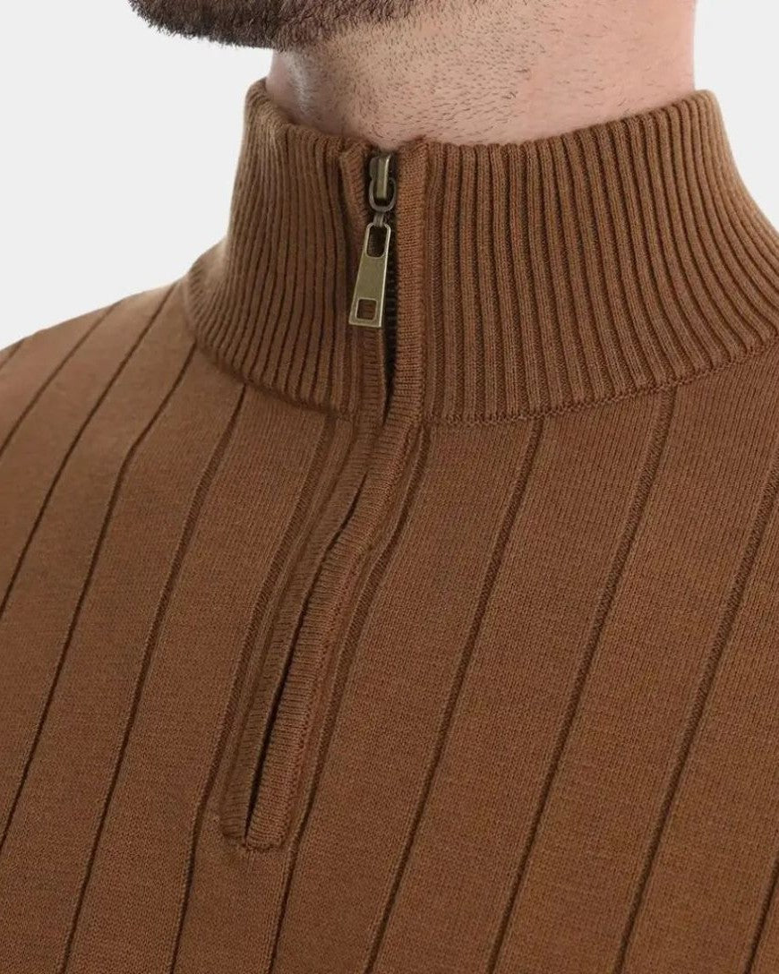 Mikkel™ | Puuvillaneule, jossa on puolivetoketju