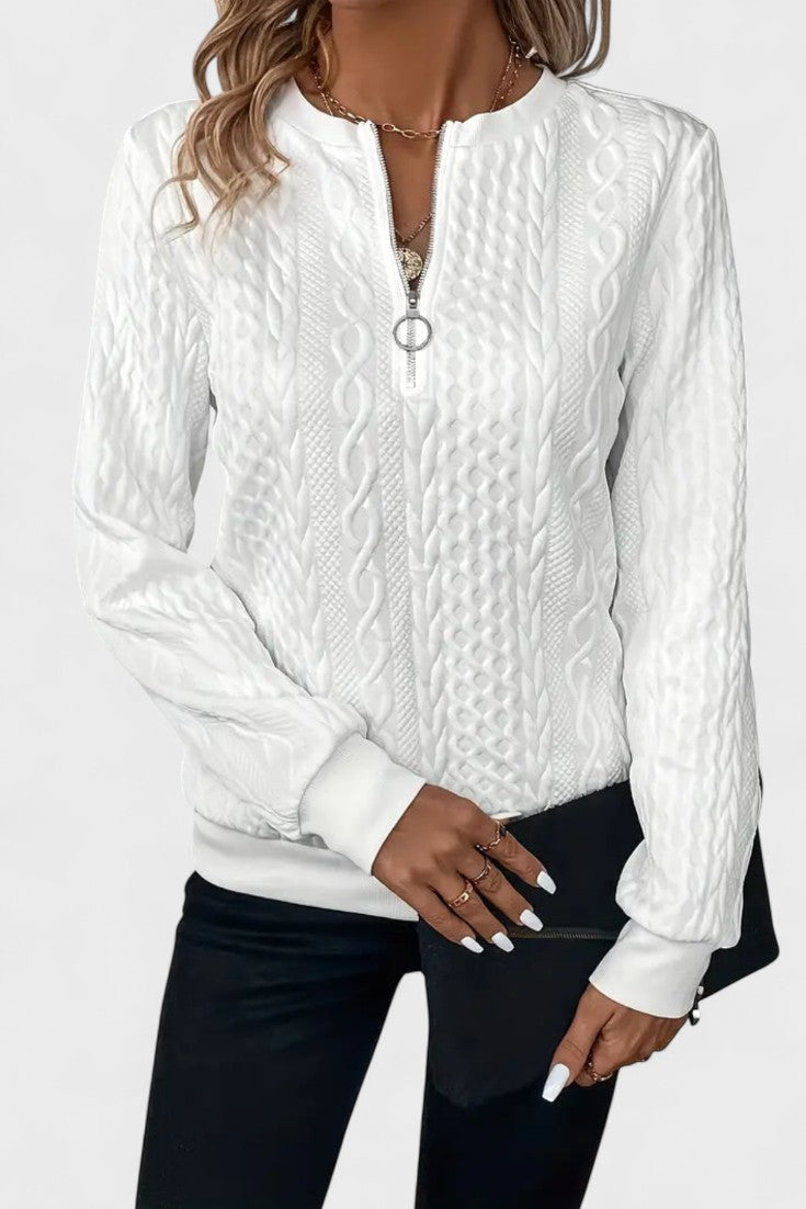 Nela™ | Vetoketjullinen collegepaita naisille