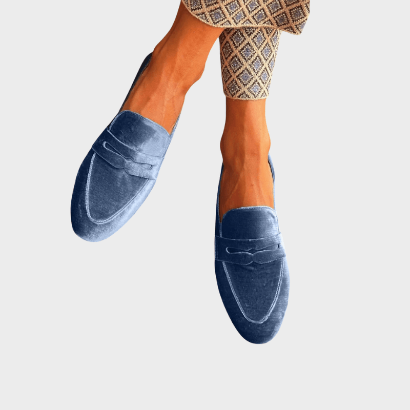 Olivia | Siniset samettiset loafersit