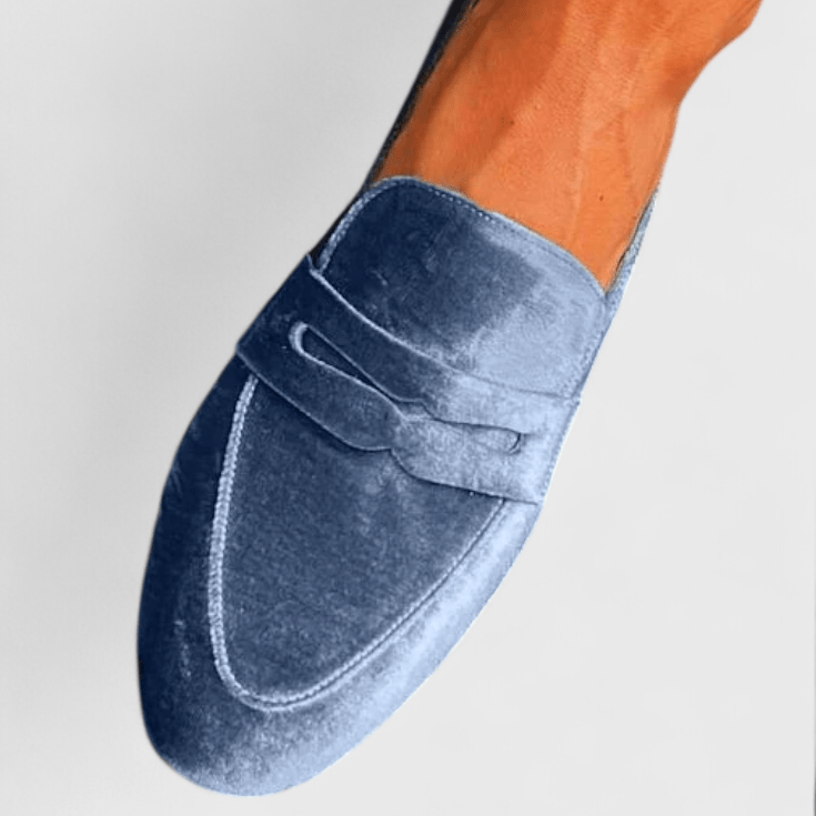 Olivia | Siniset samettiset loafersit