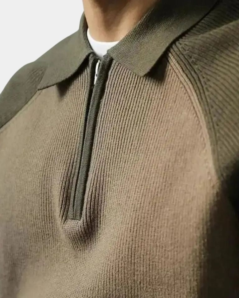 Peter™ | Vetoketjullinen collegepaita ja raglanhihat