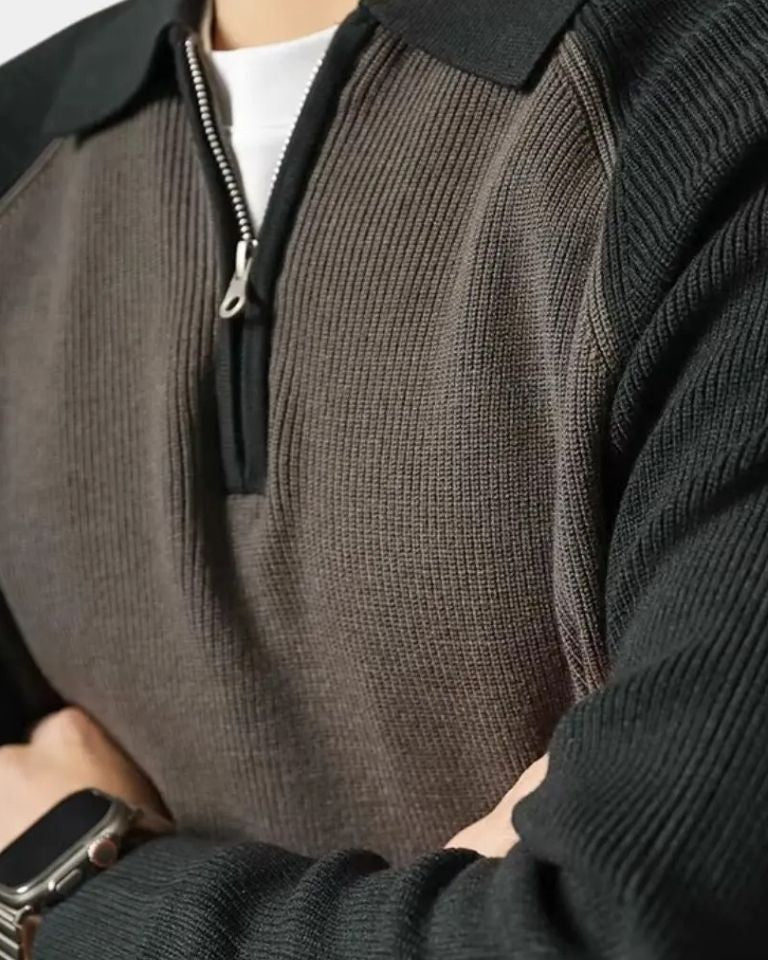 Peter™ | Vetoketjullinen collegepaita ja raglanhihat